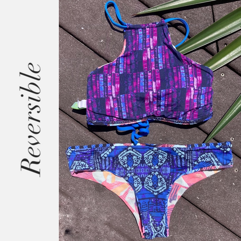 MAAJIx Revolve Boho Set - Van Gogh Mornings Corset Cheeky Cut Bikini - M/S - Picture 11 of 16